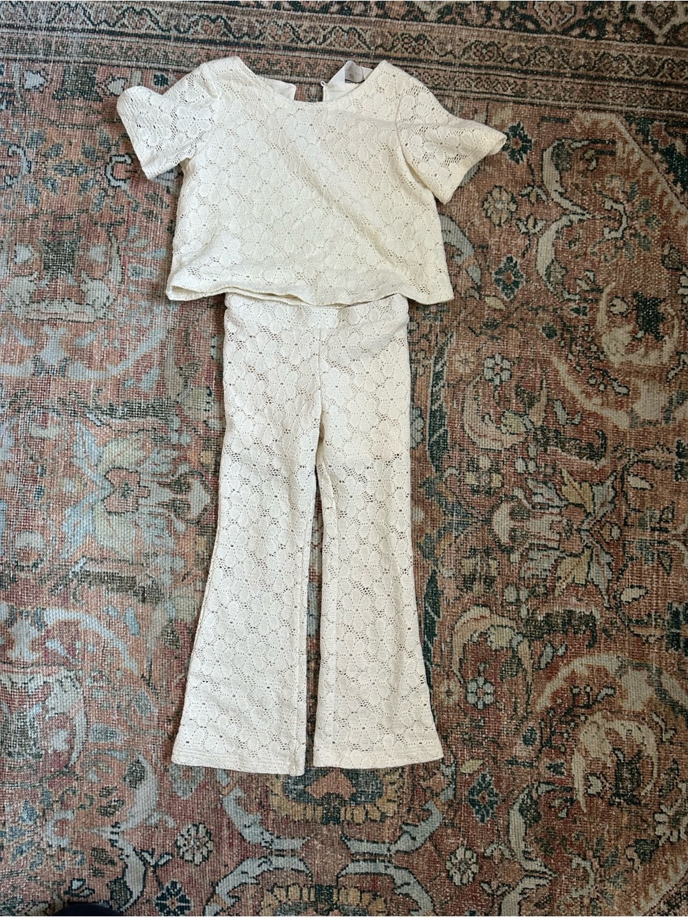 H&M Cream Lace Two-Piece Bootcut Set